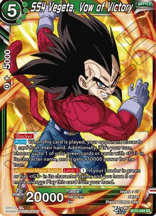 SS4 Vegeta, Vow of Victory card art