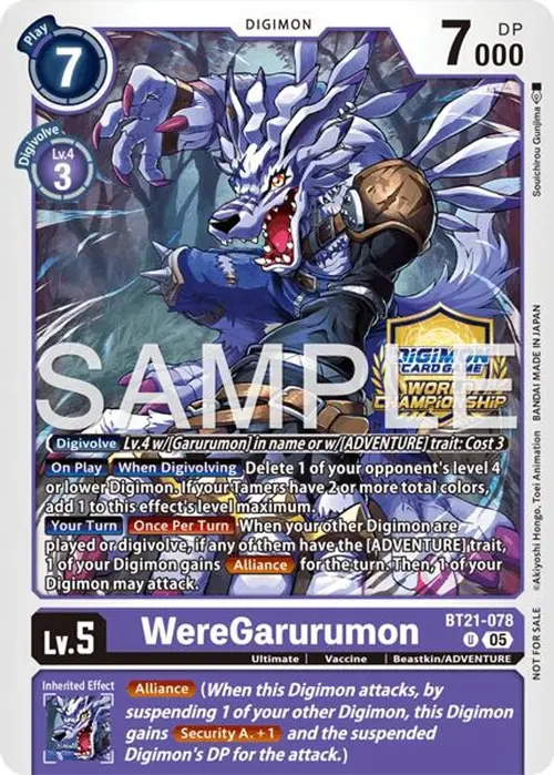 WereGarurumon (World Championship 26–27 Regionals Season 2) card art
