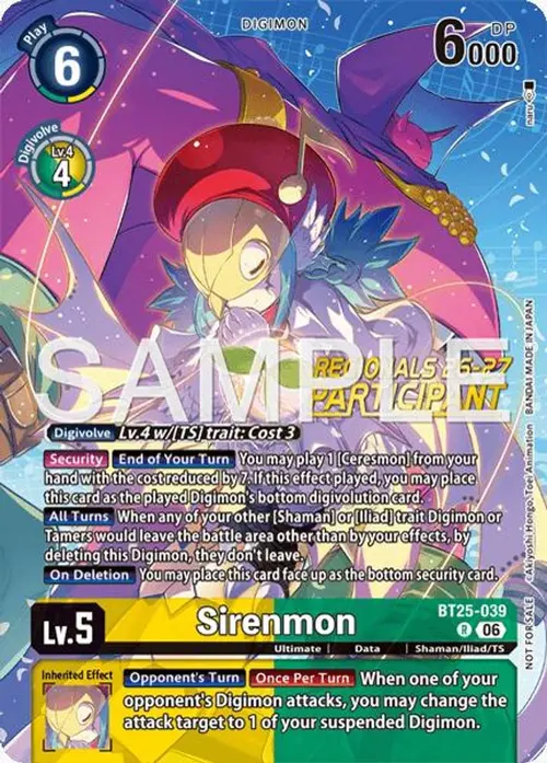 Sirenmon (Regionals 26-27 Season 2 Participant) card art