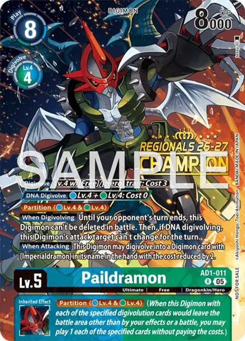 Paildramon - AD1-011 (Regionals 26-27 Season 2 Champion) card art