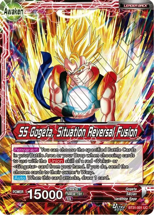 Son Goku & Vegeta // SS Gogeta, Situation Reversal Fusion card art