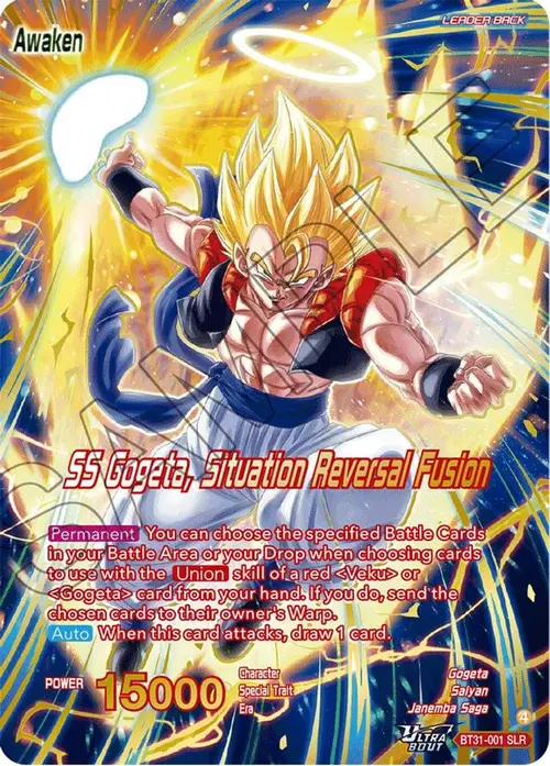 Son Goku & Vegeta // SS Gogeta, Situation Reversal Fusion (SLR) card art