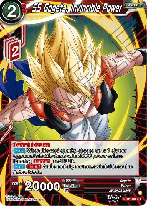 SS Gogeta, Invincible Power card art