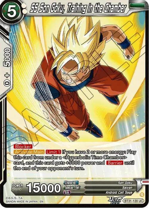 SS Son Goku, Training in the Chamber card art
