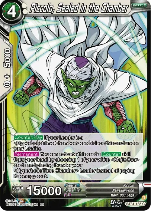 Piccolo, Sealed in the Chamber card art