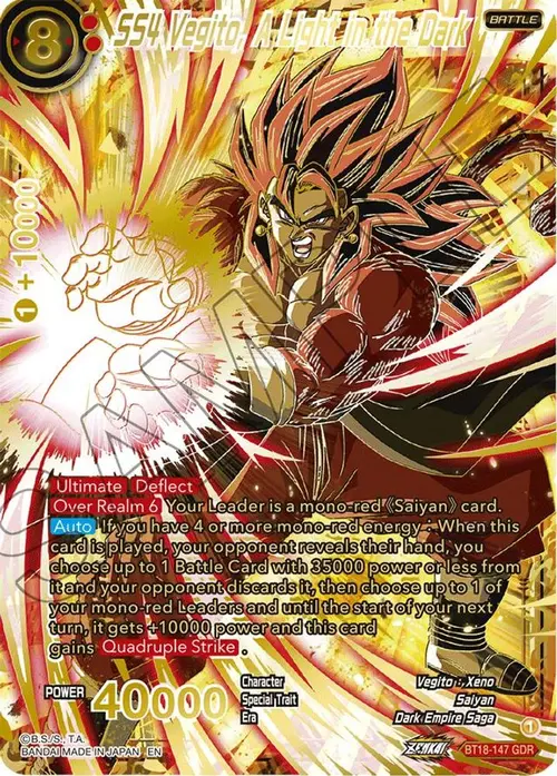 SS4 Vegito, A Light in the Dark (GDR) card art