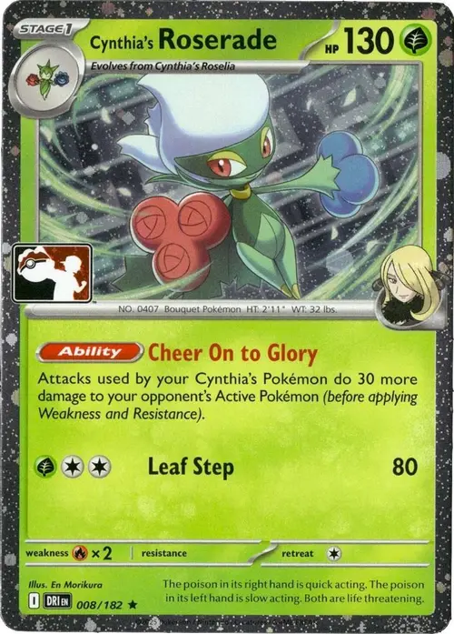 Cynthia's Roserade - 008/182 (Cosmos Holo) card art