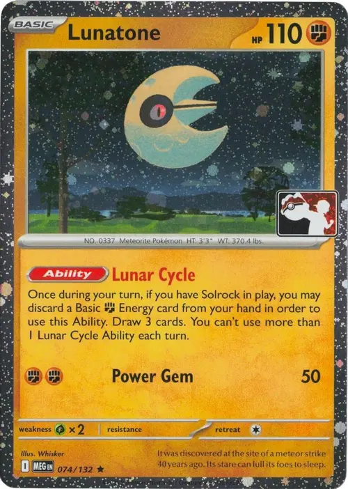 Lunatone - 074/132 (Cosmos Holo) card art