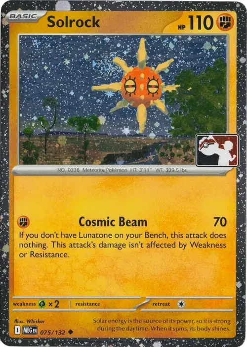 Solrock - 075/132 (Cosmos Holo) card art