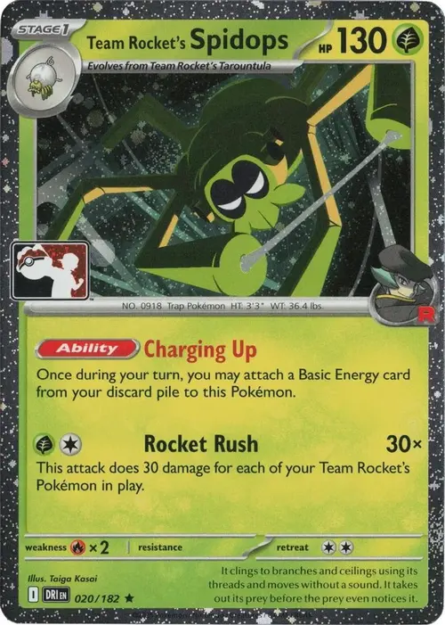 Team Rocket's Spidops - 020/182 (Cosmos Holo) card art