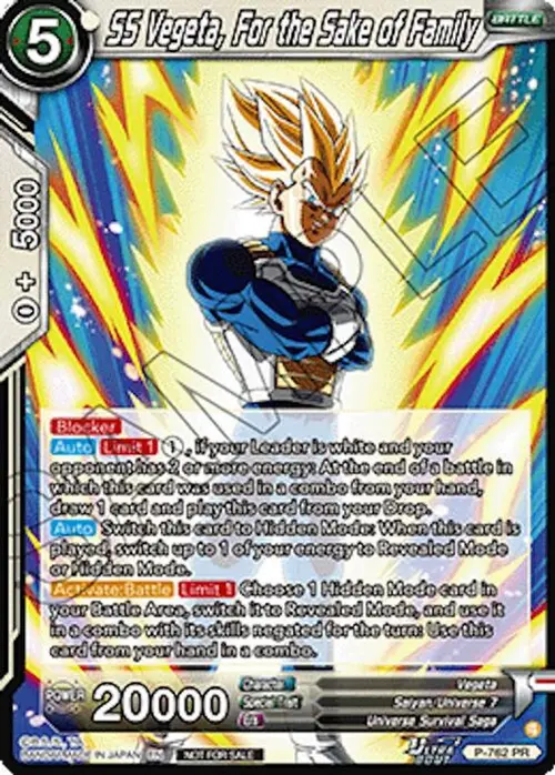 SS Vegeta, For the Sake of Family (Deluxe Pack 2026 Vol.2) card art