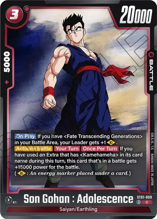 Son Gohan : Adolescence - ST01-009 card art