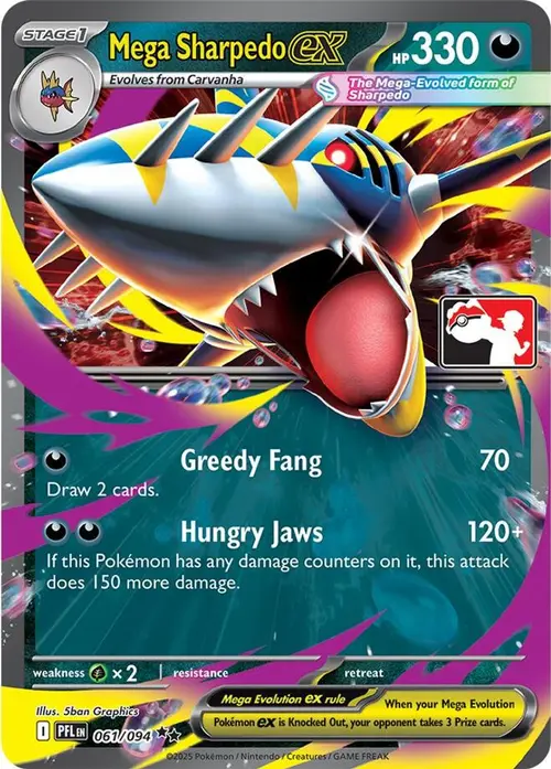 Mega Sharpedo ex - 061/094 card art