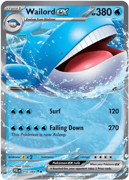 Wailord ex - 016/084 card art