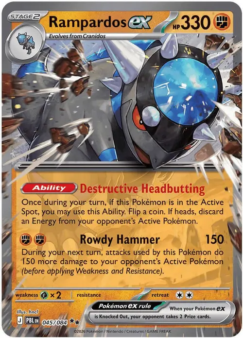 Rampardos ex - 045/084 card art