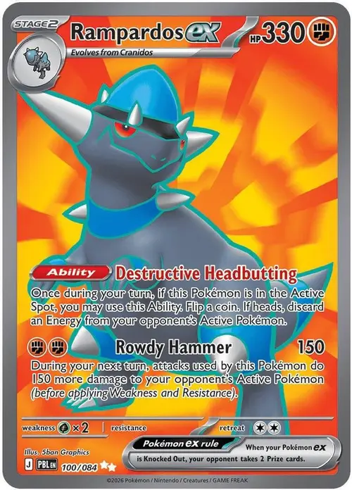 Rampardos ex - 100/084 card art