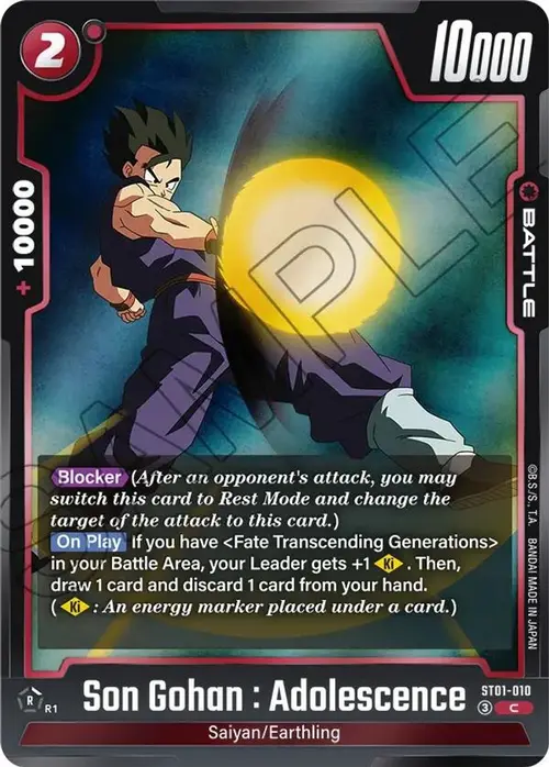 Son Gohan : Adolescence - ST01-010 card art