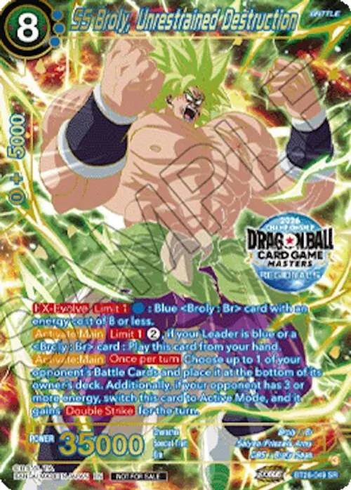 SS Broly, Unrestrained Destruction (2026 Championship Regionals) card art