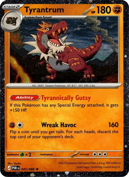 Tyrantrum - 045/088 (Cosmos Holo) card art