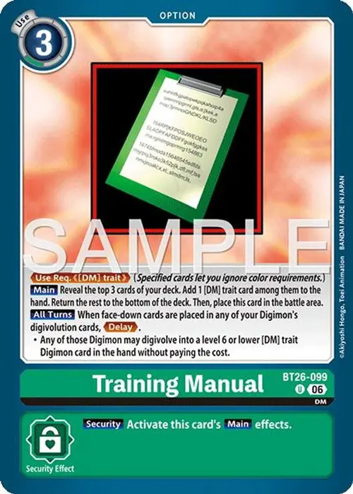 Training Manual card art