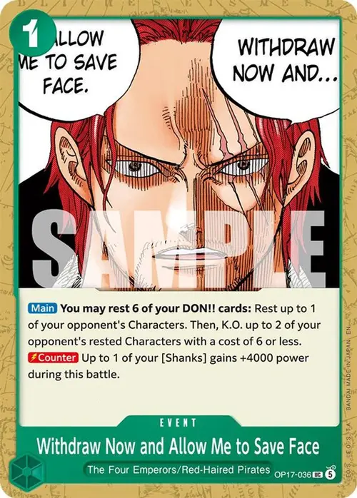 Withdraw Now and Allow Me to Save Face card art