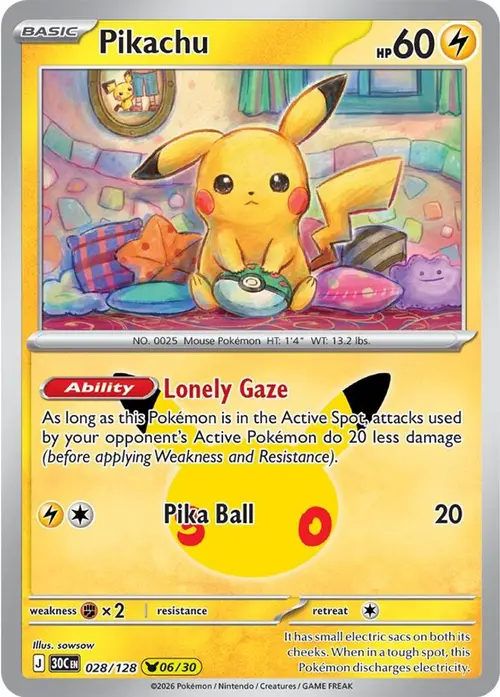 Pikachu - 028/128 card art