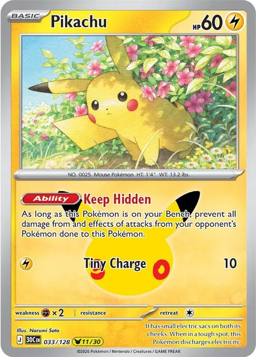 Pikachu - 033/128 card art
