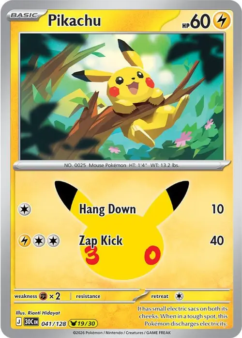Pikachu - 041/128 card art
