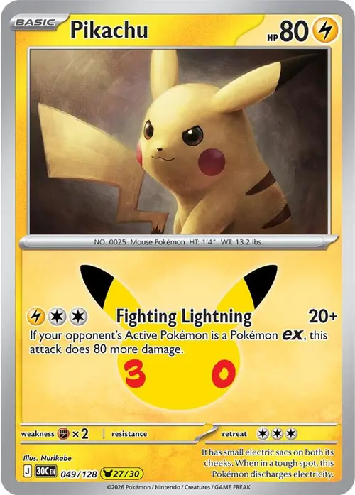 Pikachu - 049/128 card art