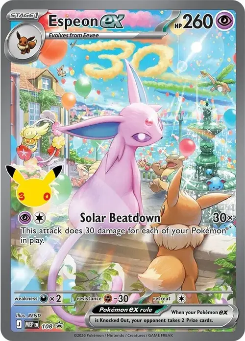 Espeon ex - 108 (30th Celebration) card art