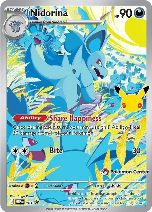 Nidorina - 101 (30th Celebration) (Pokemon Center Exclusive) card art