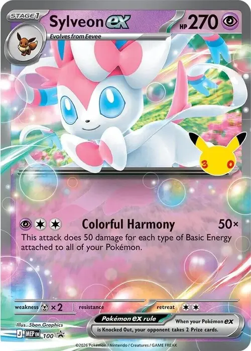 Sylveon ex - 100 (30th Celebration) card art