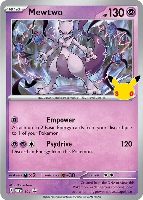 Mewtwo - 104 (30th Celebration) card art