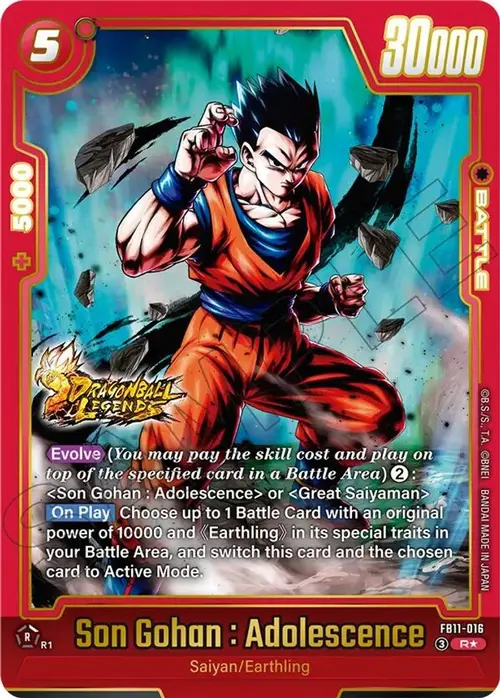 Son Gohan : Adolescence - FB11-016 (Alternate Art) card art