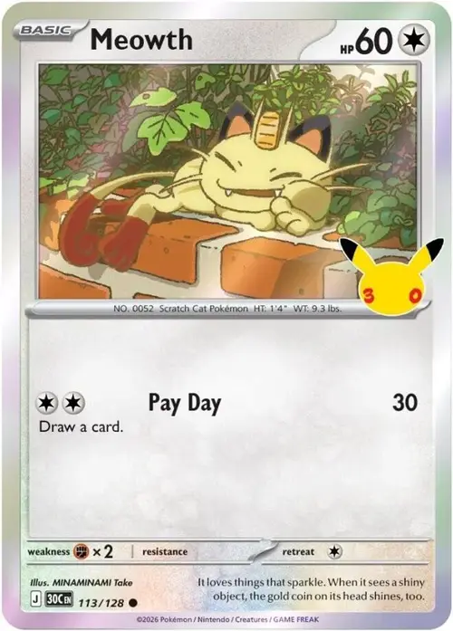 Meowth - 113/128 card art