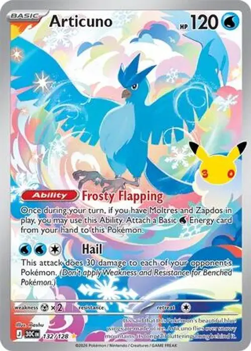 Articuno - 132/128 card art