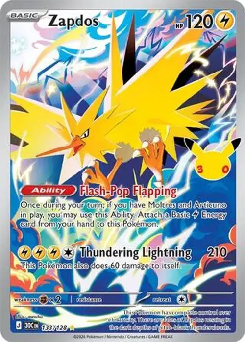 Zapdos - 133/128 card art
