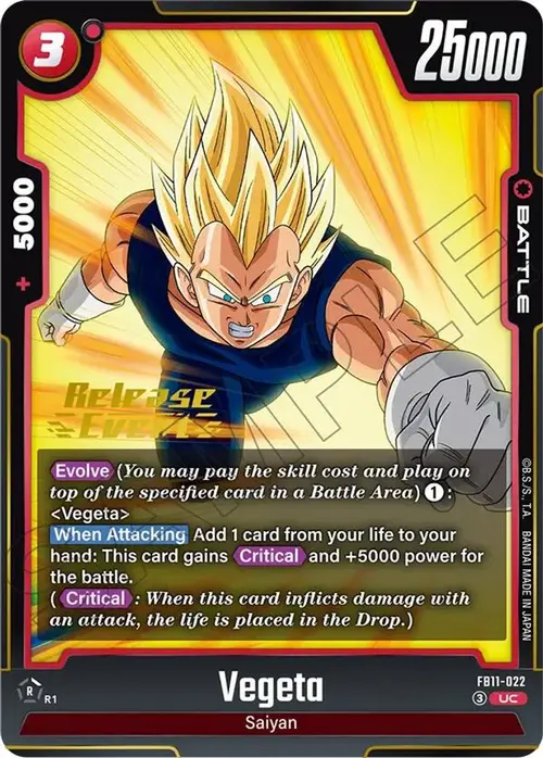 Vegeta - FB11-022 card art