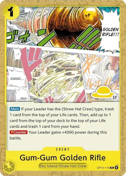 Gum-Gum Golden Rifle (Luffy Deck) card art