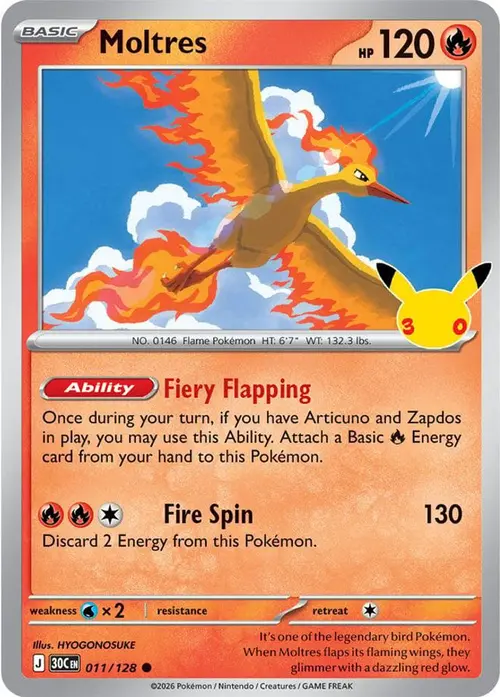 Moltres - 011/128 card art