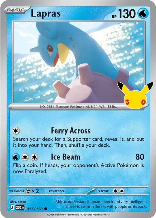 Lapras - 017/128 card art