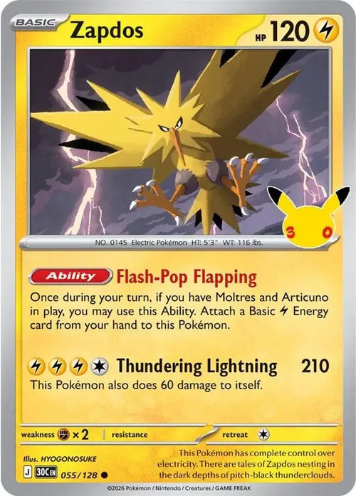 Zapdos - 055/128 card art