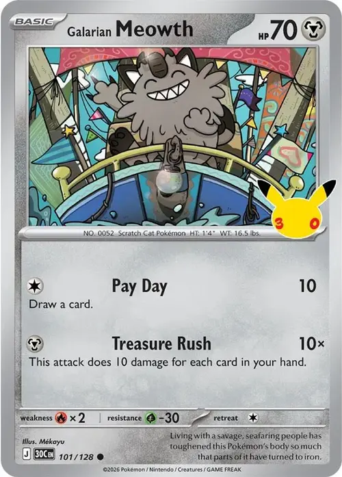 Galarian Meowth - 101/128 card art