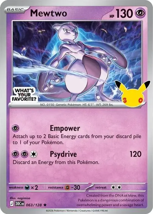 Mewtwo - 063/128 (What's Your Favorite Stamp) card art