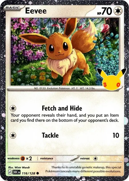 Eevee - 116/128 (30th Celebration) card art