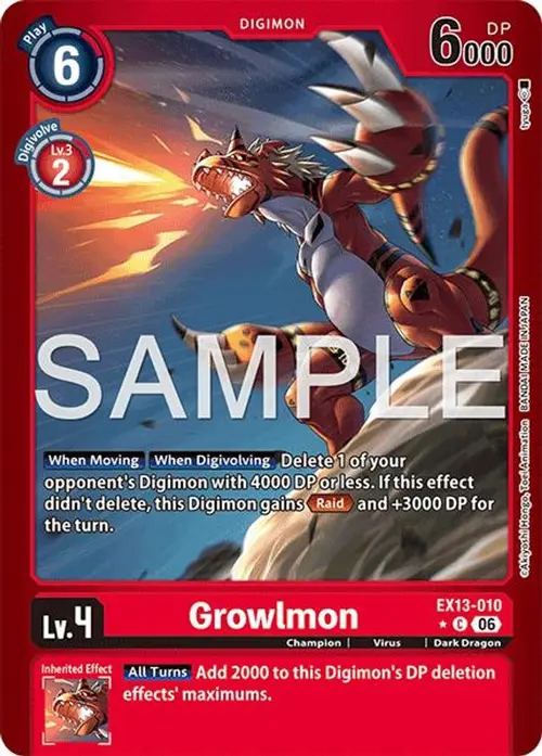 Growlmon (Limited Foil) card art