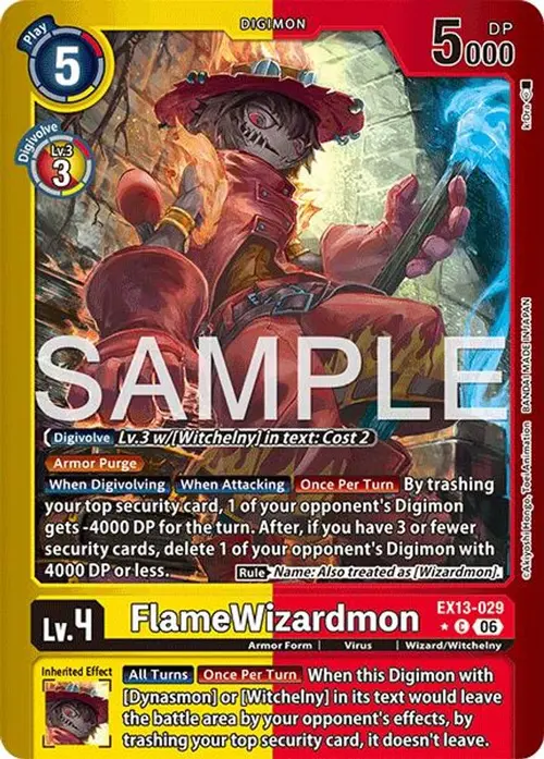 FlameWizardmon (Limited Foil) card art