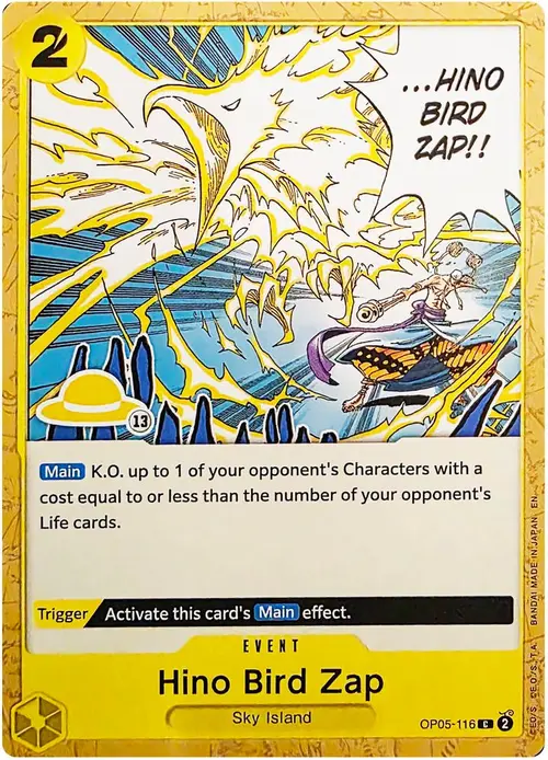 Hino Bird Zap (Luffy Deck) card art