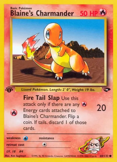 Blaine's Charmander card art
