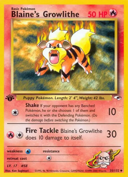 Blaine's Growlithe (35) card art